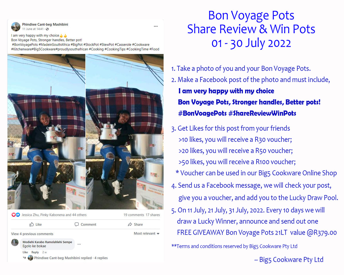 Bon Voyage Pots Share Review & Win Pots 01 30 July 2022 Big5 Cookware Factory Shop