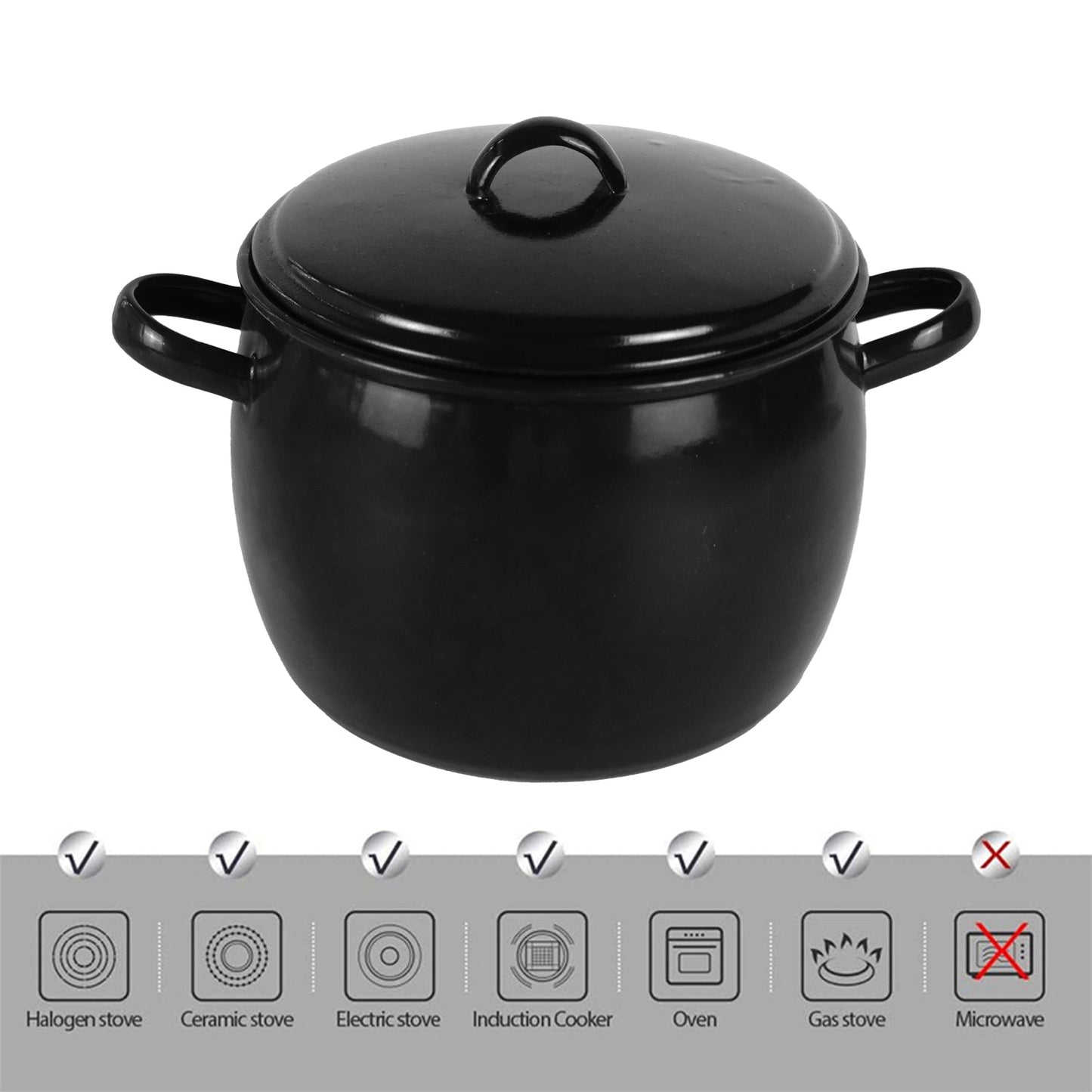 New World Enamel Bow Handle Belly Pot - Big5 Cookware Factory Shop