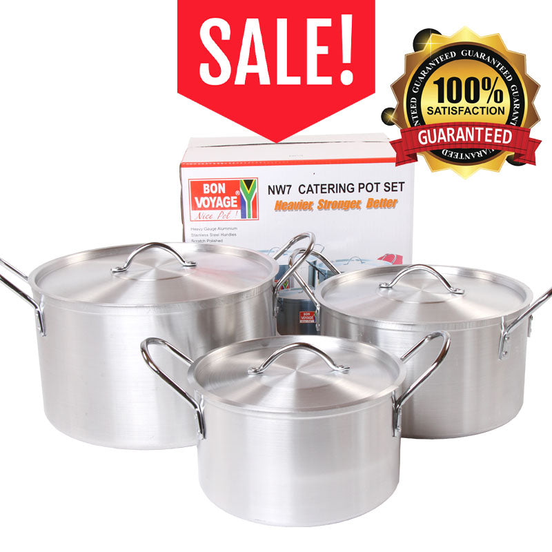 Bon Voyage Heavy Duty Catering Pots Stew Pan Stockpot Set NC3 - Big5 Cookware Factory Shop