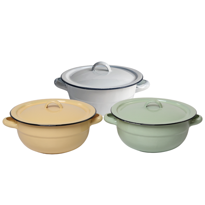 New World Enamel Vegetable Dish Plain/Decorated - Big5 Cookware Factory Shop