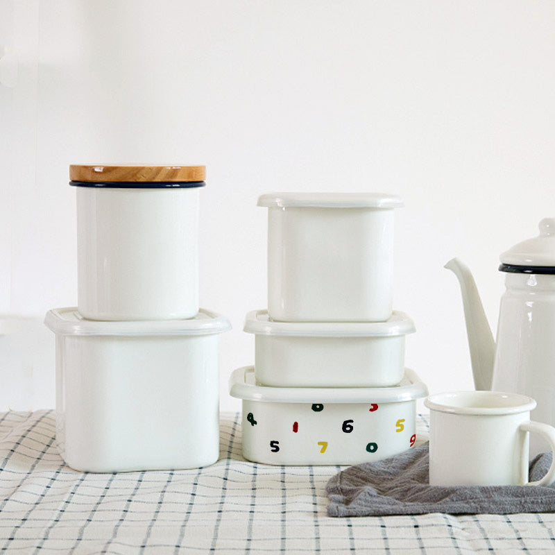Agate Premier Quality Enamel Square Canister with Lid Decor - Big5 Cookware Factory Shop