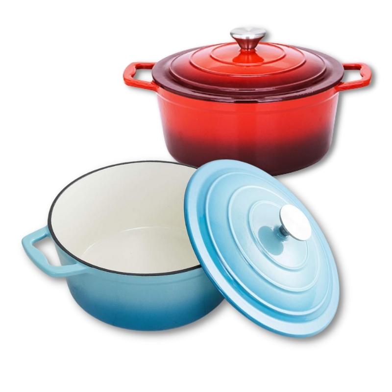La Cocina Cast Iron Round Casserole 25cm 4.7L (one pot only) - Big5 Cookware Factory Shop