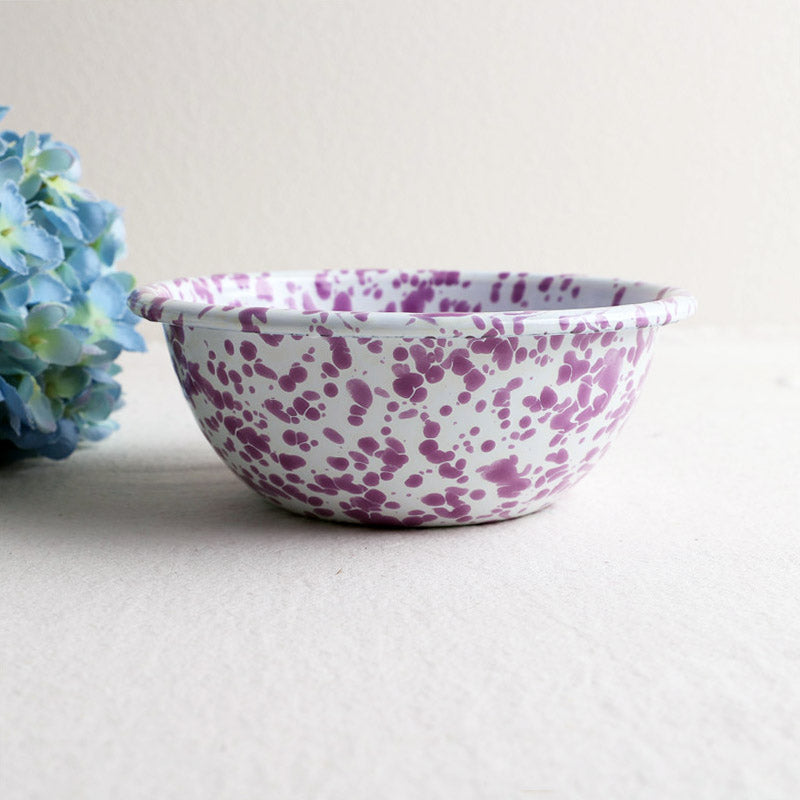 Marble Splatter Purple Enamel Dinner Set Mug Plate Spoon Bowl Camping Set - Big5 Cookware Factory Shop