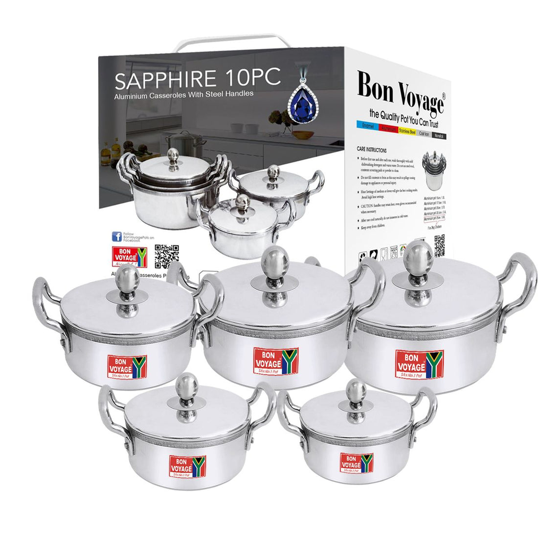 Elevate Your Culinary Creations with the Bon Voyage Sapphire 10PC Aluminium Pots Set
