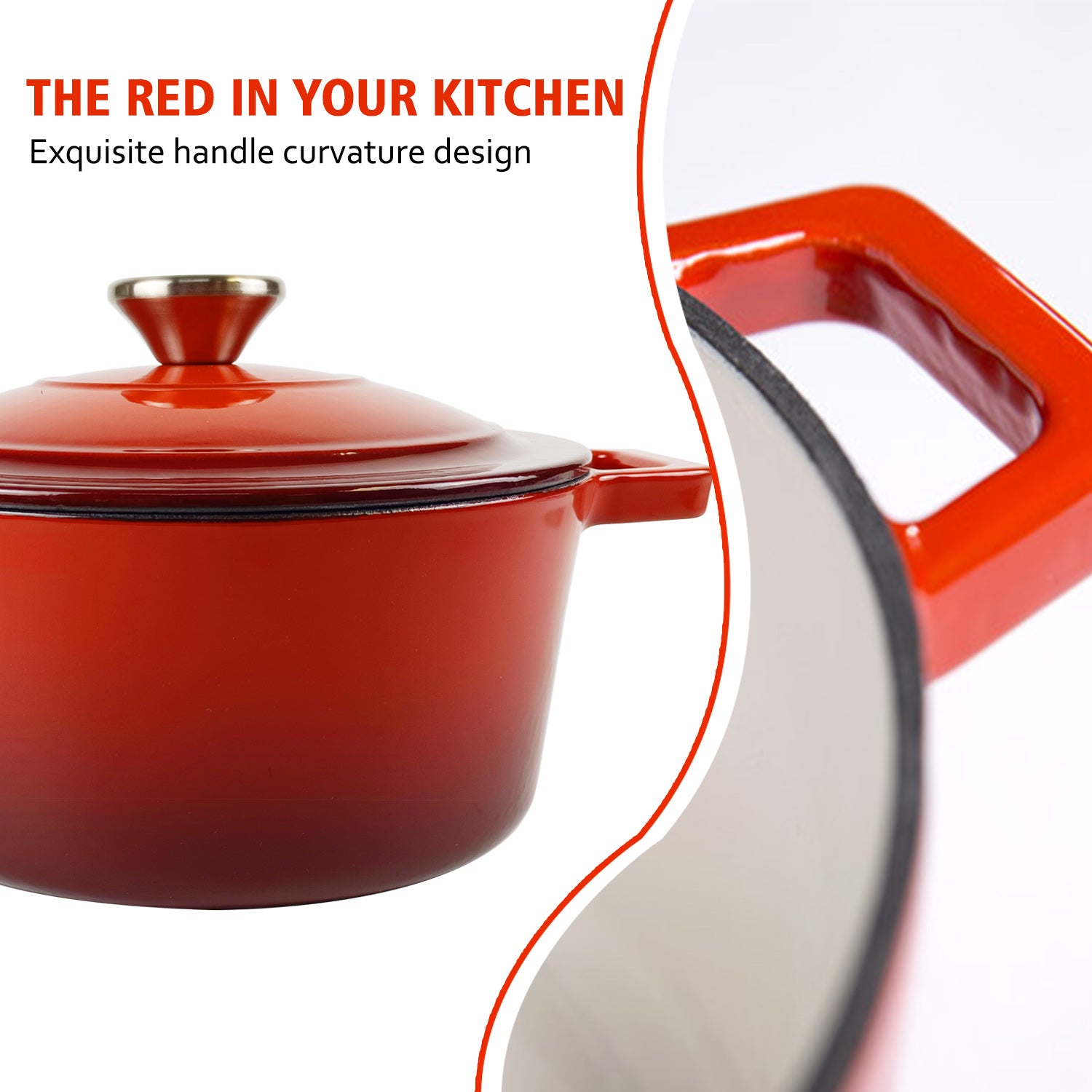 BV Cast Iron Round Casserole Pot 20cm - Big5 Cookware Factory Shop