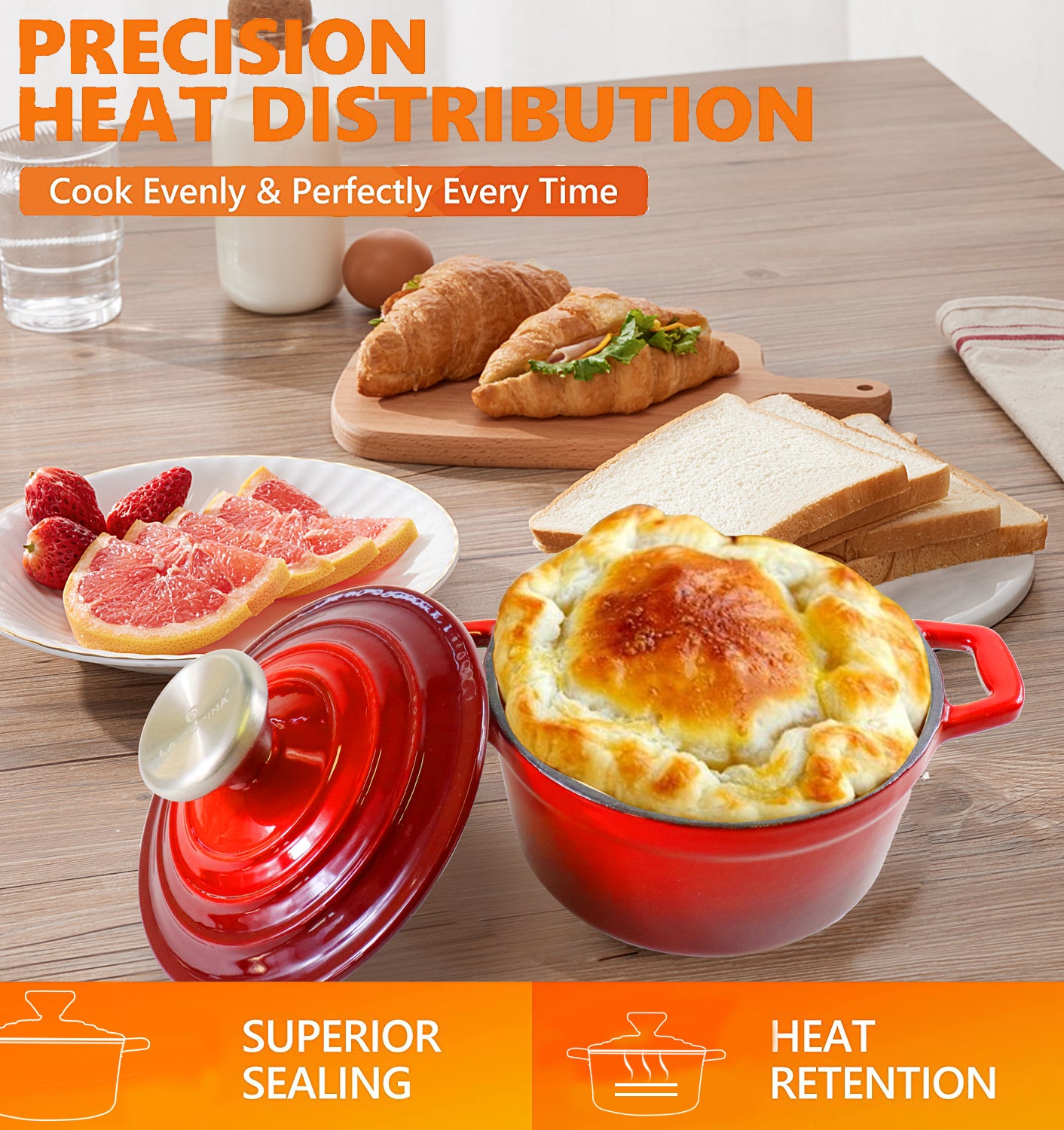 La Cocina Cast Iron Mini Casserole 14cm 0.95L - Big5 Cookware Factory Shop
