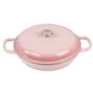 La Cocina 30cm Ombre Pink Cast Iron Shallow Round Casserole Paella Pot - 3.5 Liter - Big5 Cookware Factory Shop