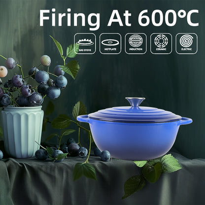 La Cocina 7 Piece Amazon Blue Cast Iron Enamel Cookware Set - Big5 Cookware Factory Shop