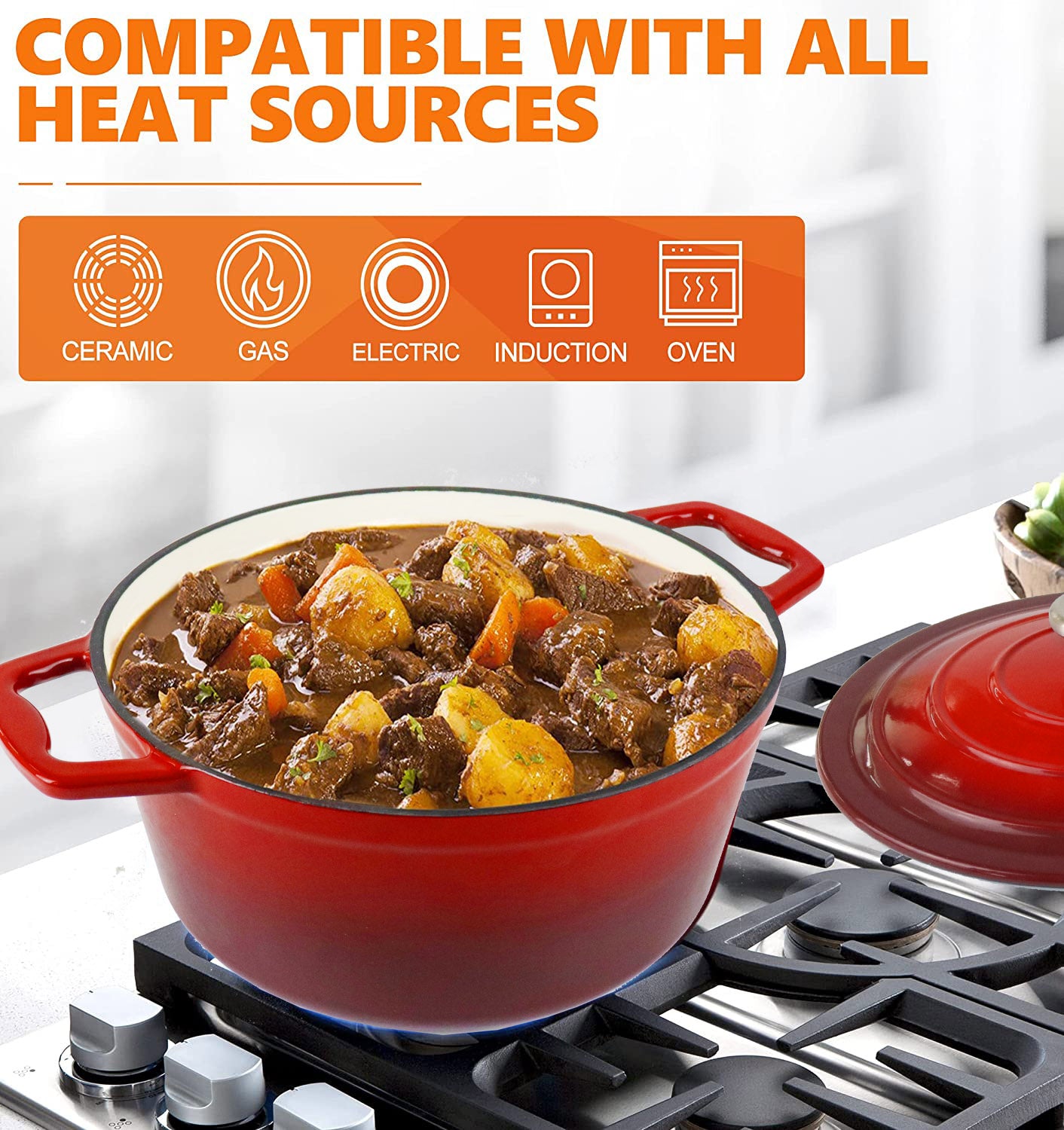 La Cocina Cast Iron Round Casserole 25cm 4.7L (one pot only) - Big5 Cookware Factory Shop