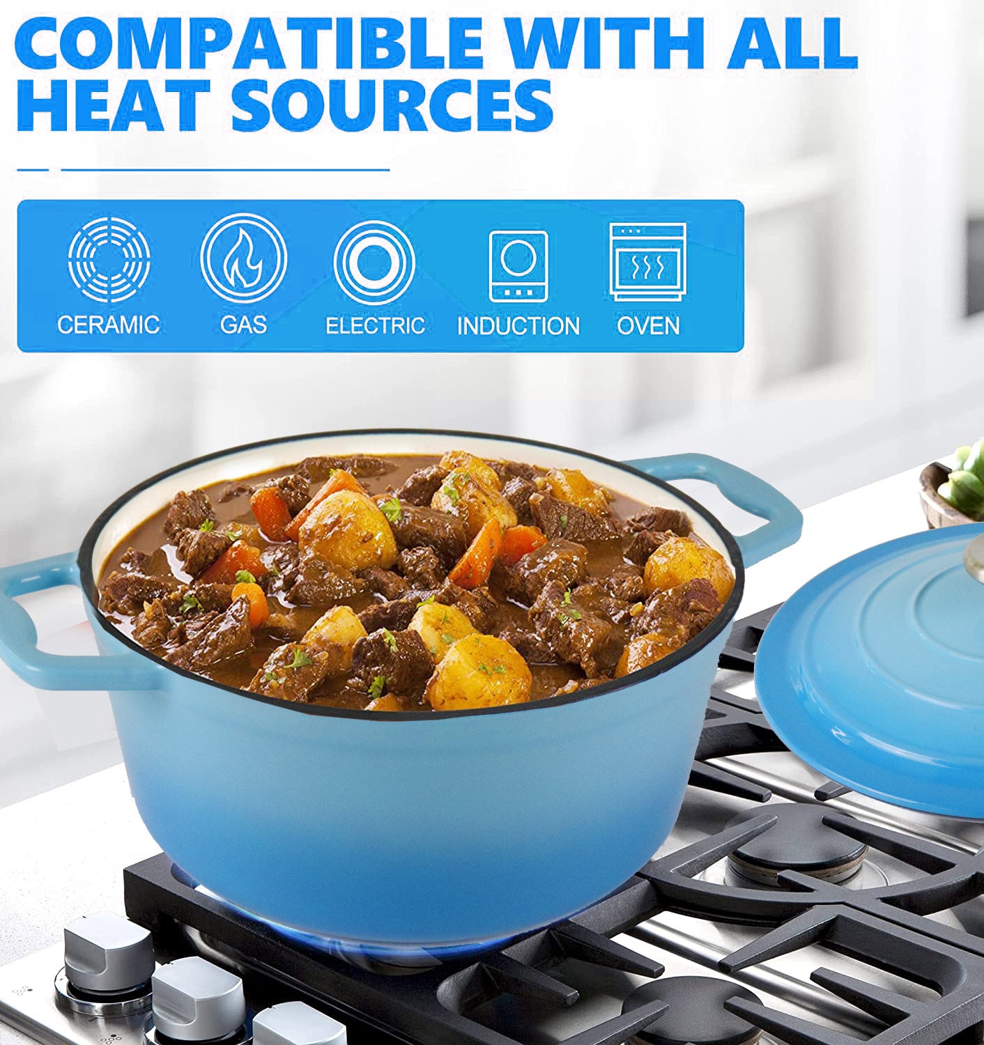 La Cocina Cast Iron Round Casserole 25cm 4.7L (one pot only) - Big5 Cookware Factory Shop