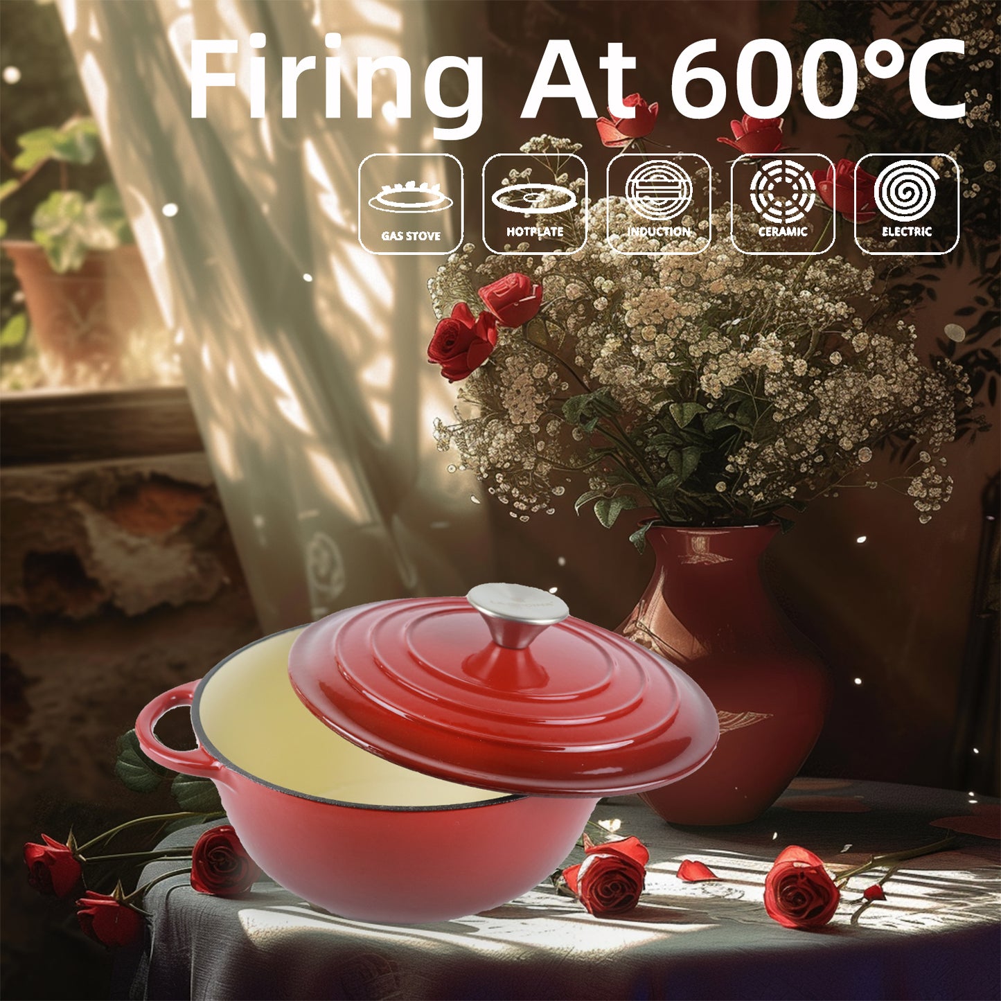 La Cocina 7 Piece African Red Cast Iron Enamel Cookware Set - Big5 Cookware Factory Shop