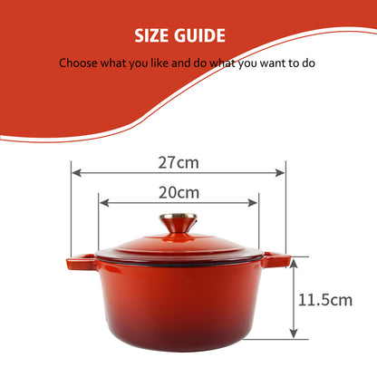 BV Cast Iron Round Casserole Pot 20cm - Big5 Cookware Factory Shop