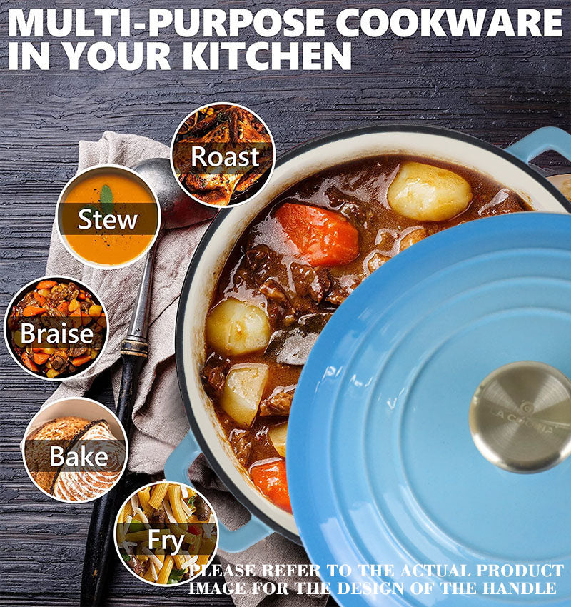 La Cocina Cast Iron Round Casserole 25cm 4.7L (one pot only) - Big5 Cookware Factory Shop