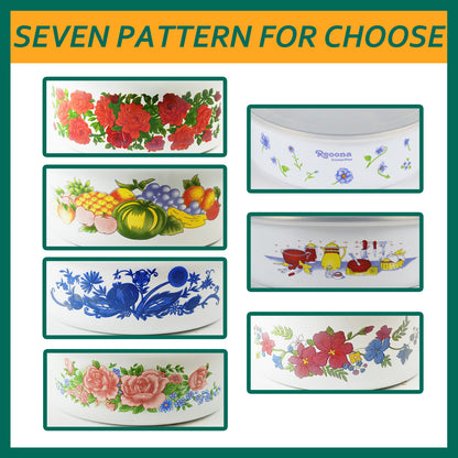 New World Enamel Storage Bowl Set (5 bowls & 5 lids, Randomly Delivered with Different Decorated Patterns) - Big5 Cookware Factory Shop