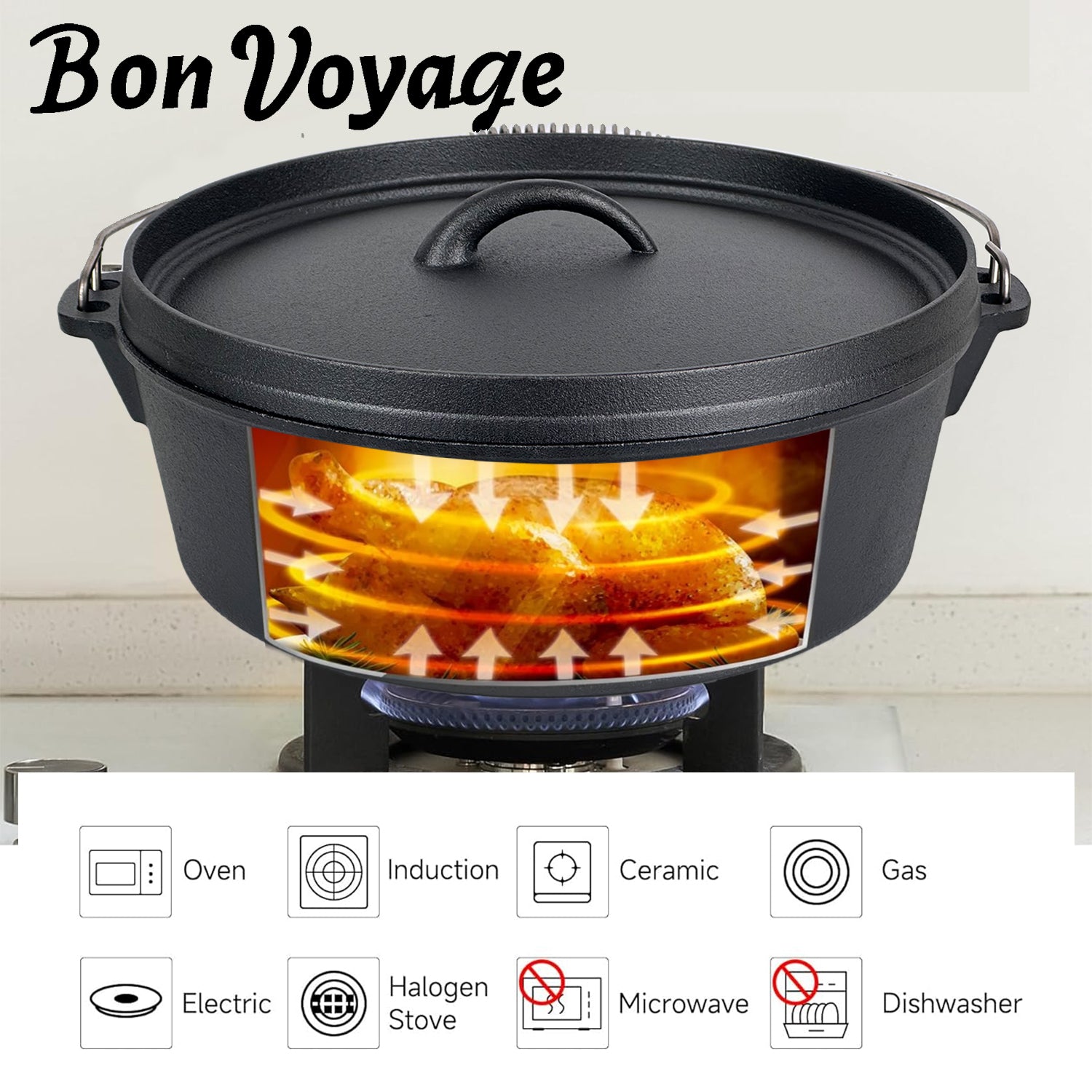 Bon Voyage Cast Iron Dutch Oven Potjie Pot - Big5 Cookware Factory Shop
