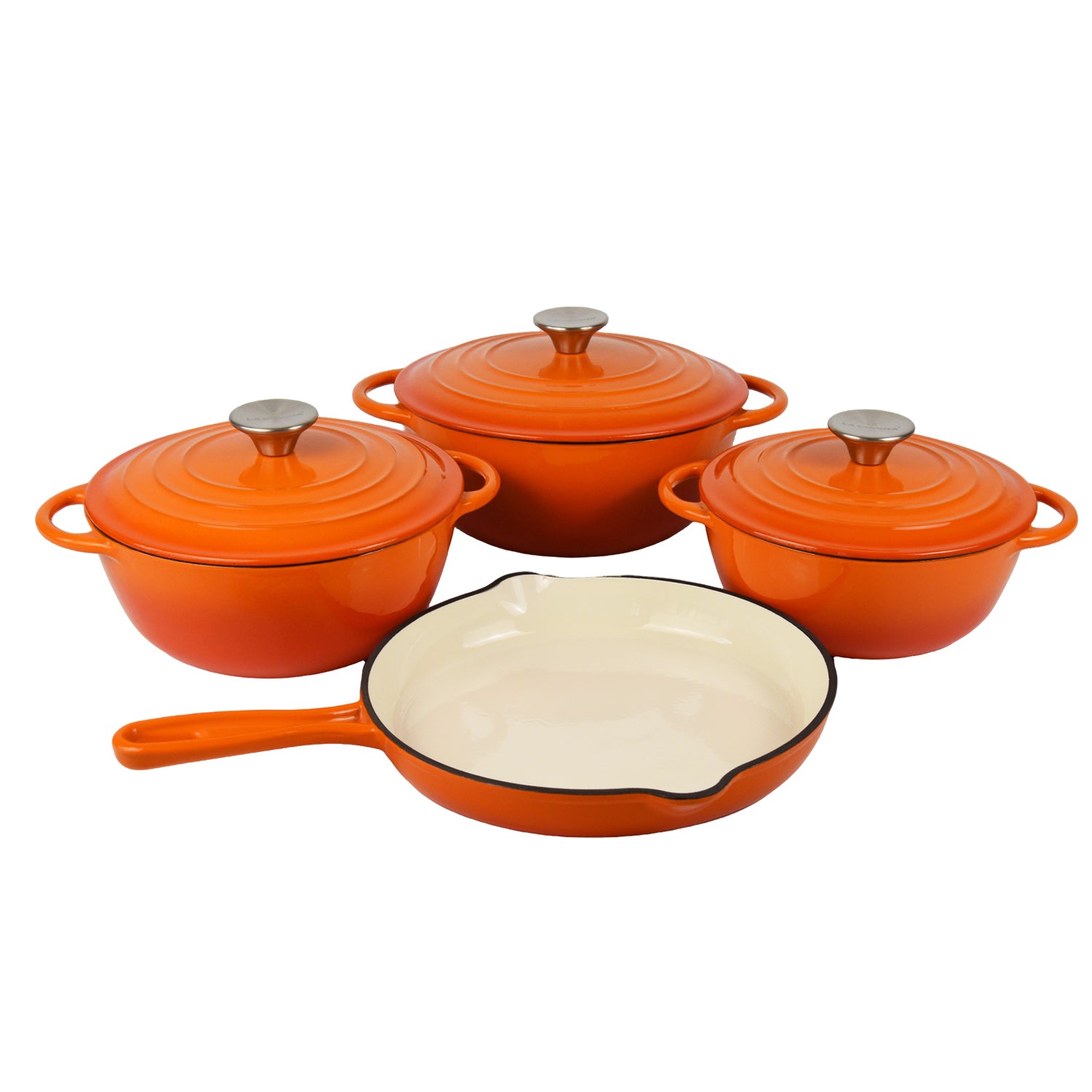 La Cocina 7 Piece Amber Cast Iron Enamel Cookware Set – Big5 Cookware