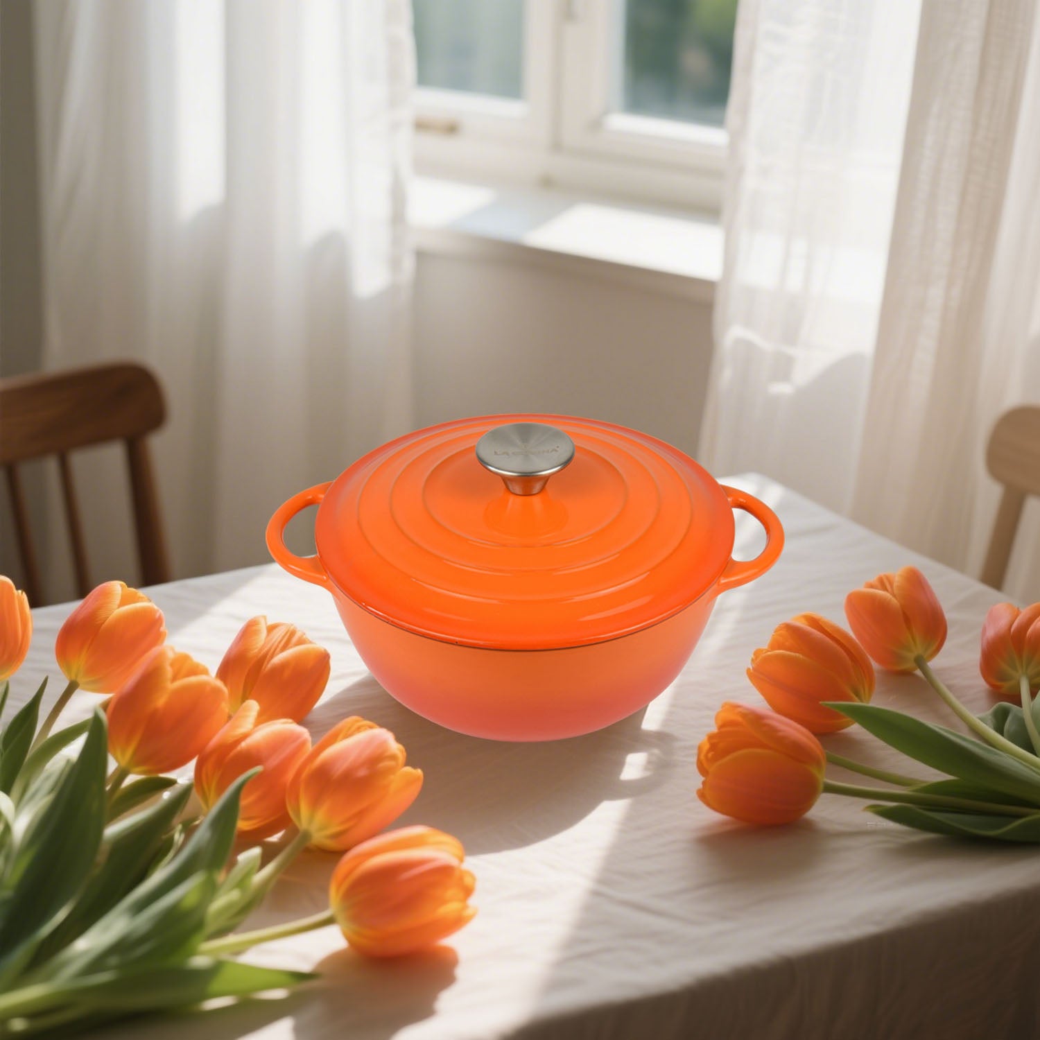 La Cocina 7pc Amber Cast Iron Enamel Cookware Set | Big5 Cookware