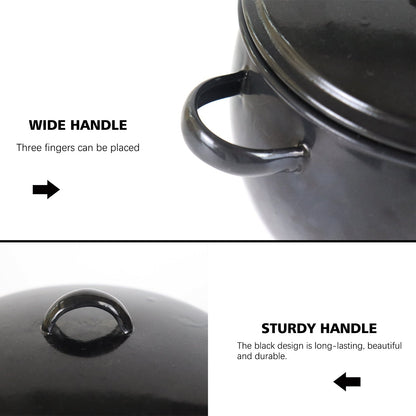 New World Enamel Bow Handle Belly Pot - Big5 Cookware Factory Shop
