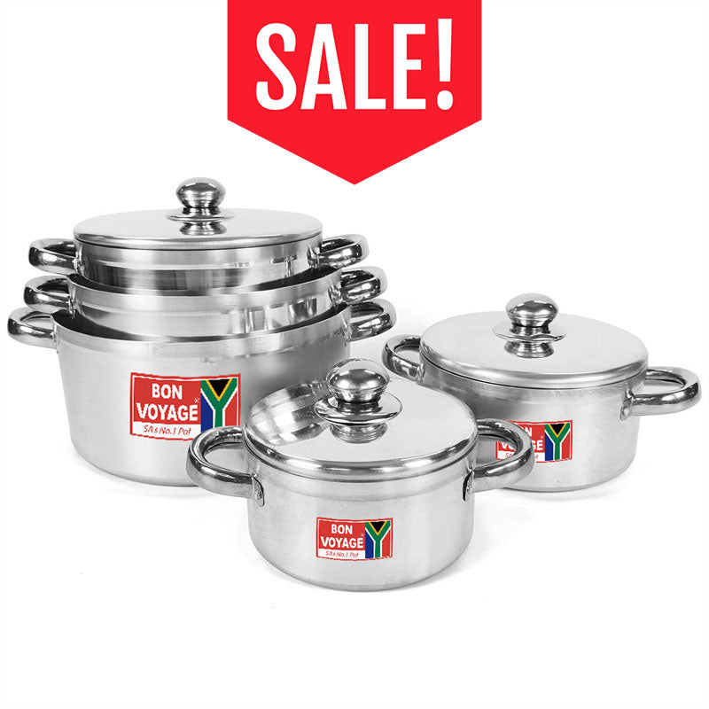 Bon Voyage Queen 10pc Pots Set with SS Handles | Big5 Cookware