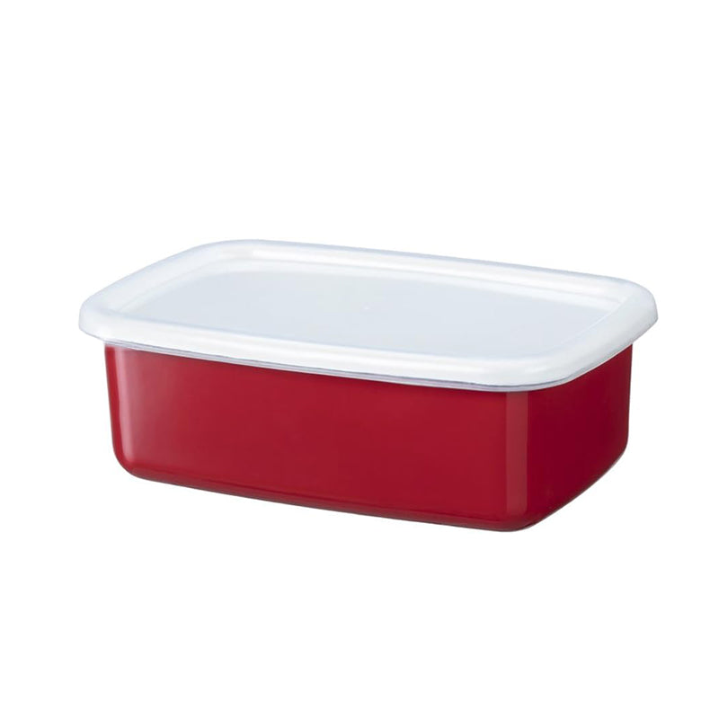 Enamel Rectangular Food Container Butter Dish with Plastic Lid (for 250g butter) - Big5 Cookware Factory Shop