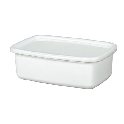 Enamel Rectangular Food Container Butter Dish with Plastic Lid (for 250g butter) - Big5 Cookware Factory Shop