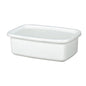 Enamel Rectangular Food Container Butter Dish with Plastic Lid (for 250g butter) - Big5 Cookware Factory Shop