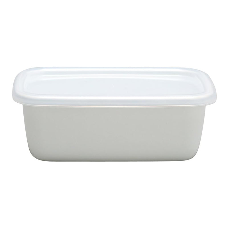 Enamel Rectangular Food Container Butter Dish with Plastic Lid (for 250g butter) - Big5 Cookware Factory Shop
