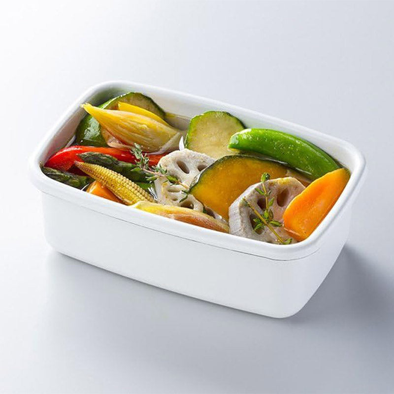 Enamel Rectangular Food Container Butter Dish with Plastic Lid (for 250g butter) - Big5 Cookware Factory Shop