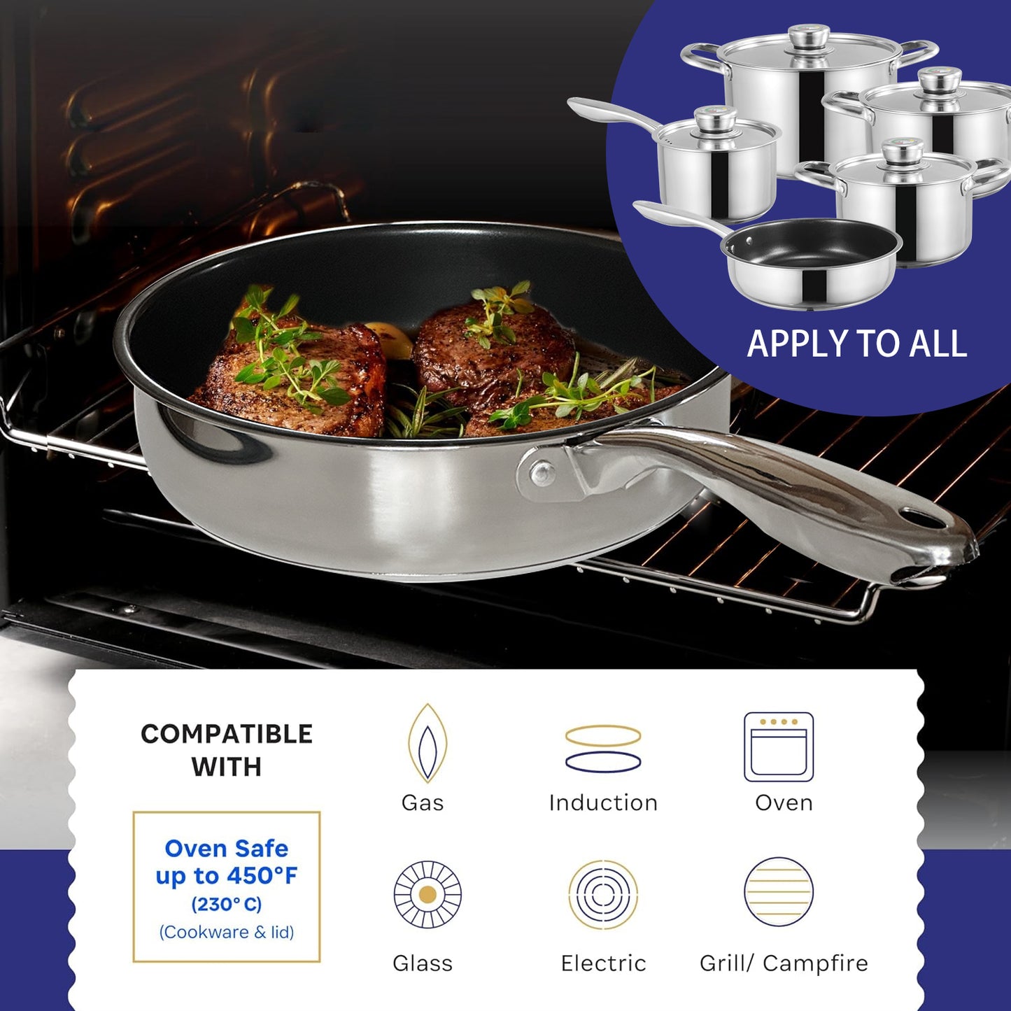 Bon Voyage Diamond 28 Piece Stainless Pots Set - Big5 Cookware Factory Shop