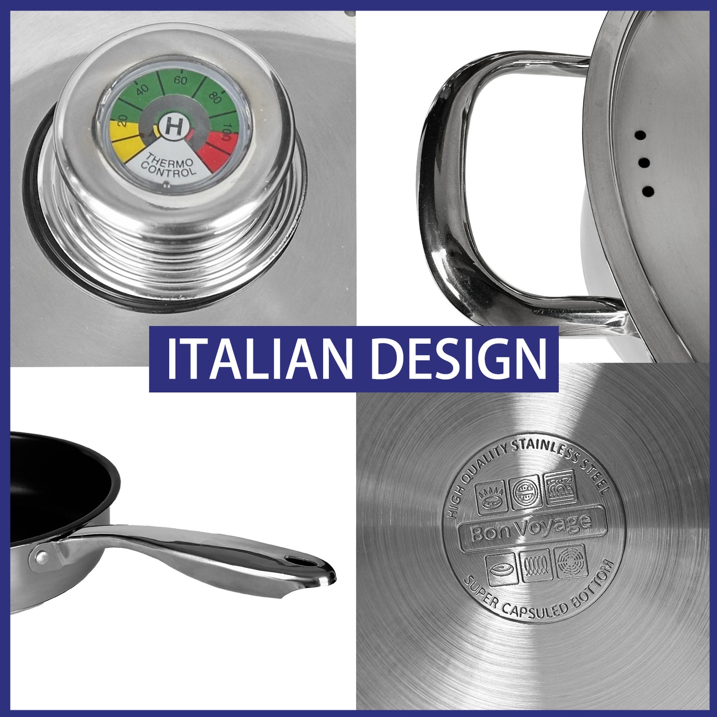 Bon Voyage Diamond 28 Piece Stainless Pots Set - Big5 Cookware Factory Shop