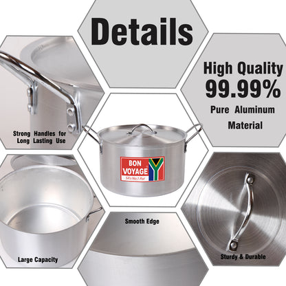 Bon Voyage Heavy Duty Catering Pots Stew Pan Stockpot Set NC3 - Big5 Cookware Factory Shop