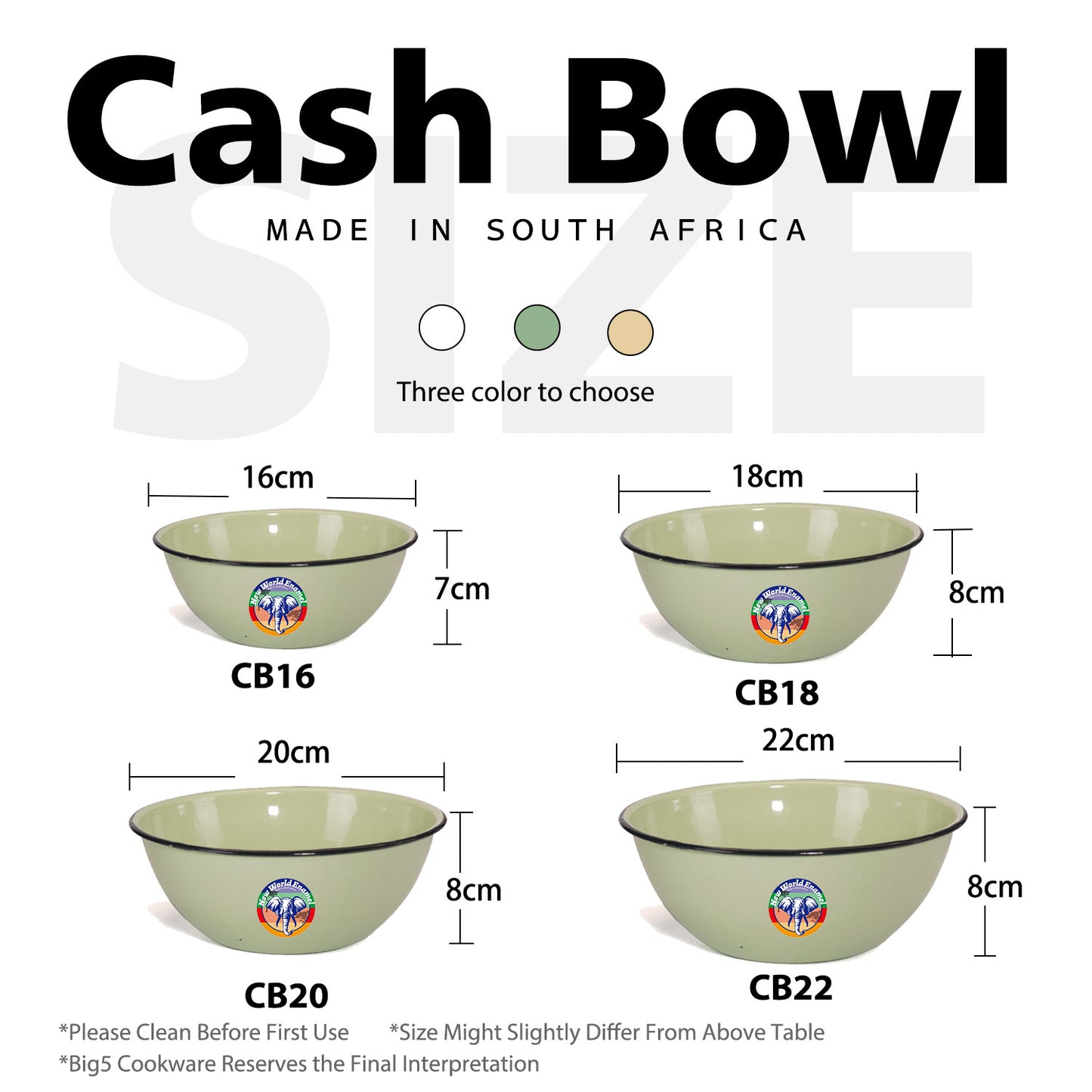 New World Enamel Cash Bowl - Big5 Cookware Factory Shop