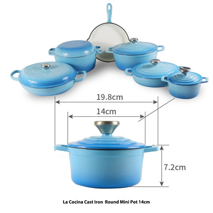 La Cocina Cast Iron Mini Casserole 14cm 0.95L - Big5 Cookware Factory Shop
