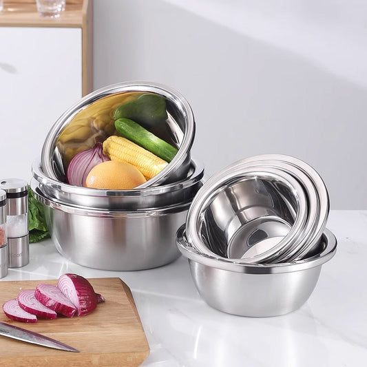 Stainless Steel Wide Edge Deep Mixing Bowl - Big5 Cookware Factory Shop