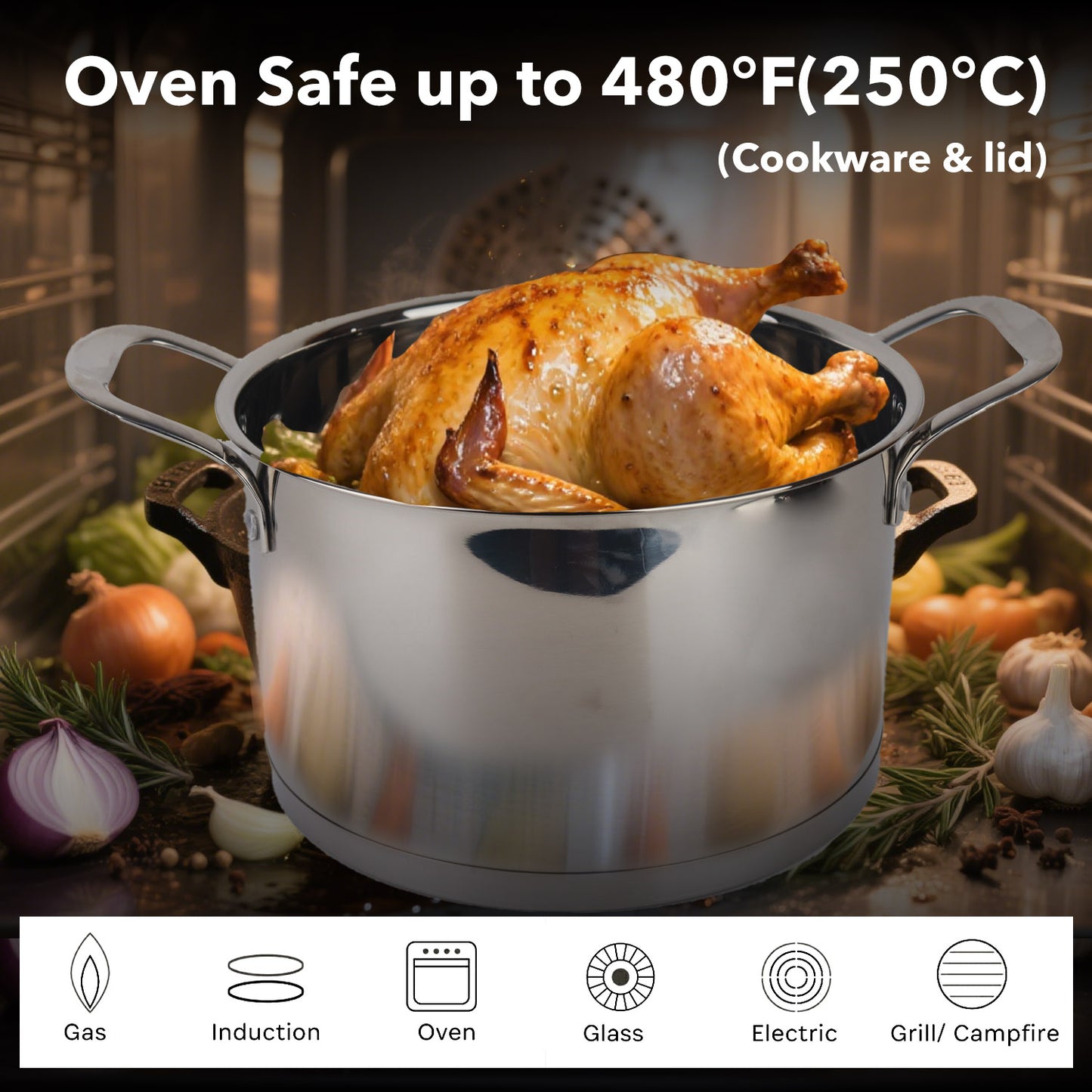 Tiger Stainless Steel 29 Piece Cookware Set - Stainless Steel Lid Edition - Big5 Cookware Factory Shop