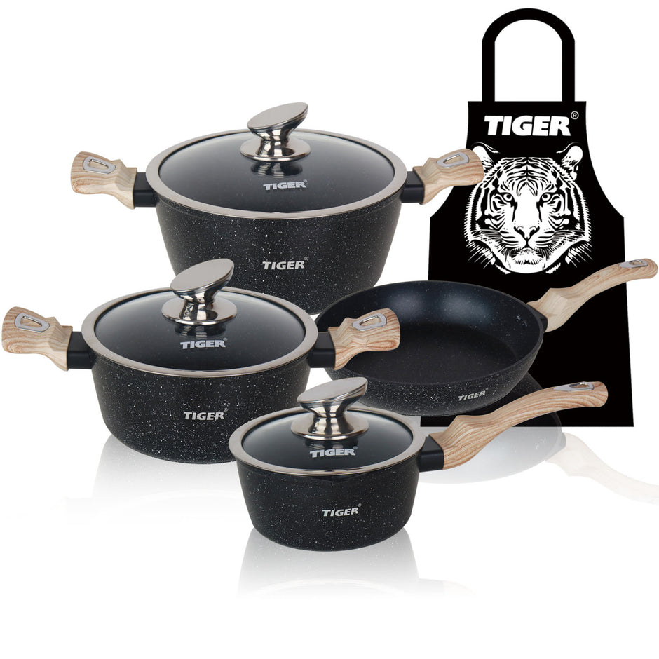 Tiger Marble Non-Stick & Stainless Steel Cookware Sets | Big5 Cookware ...
