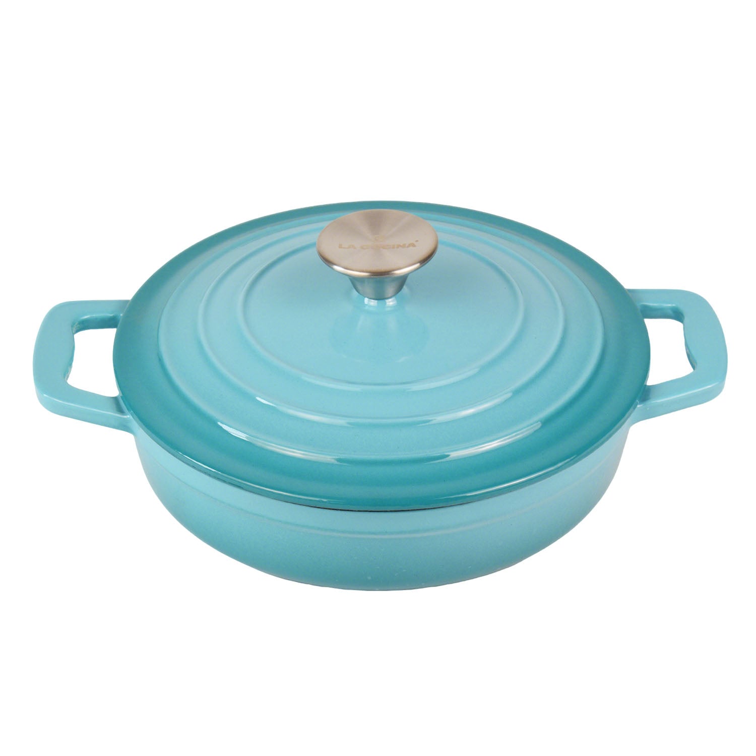 La Cocina Cast Iron Shallow Casserole 22cm 1.9L (one pot only) - Big5 Cookware Factory Shop