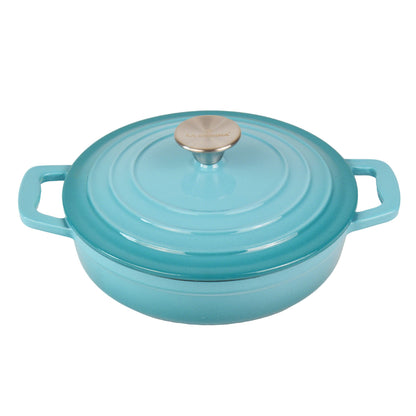 La Cocina Cast Iron Shallow Casserole 22cm 1.9L (one pot only) - Big5 Cookware Factory Shop