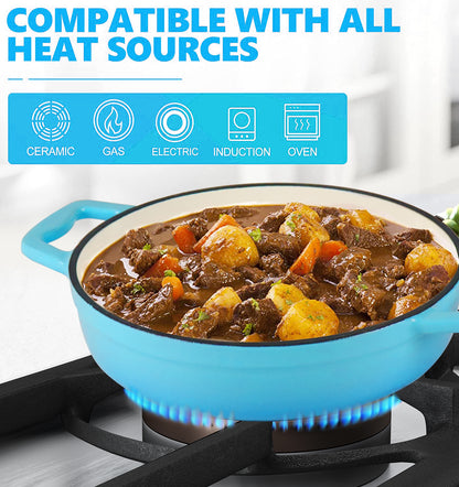 La Cocina Cast Iron Shallow Casserole 22cm 1.9L (one pot only) - Big5 Cookware Factory Shop