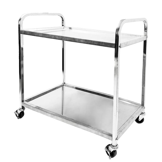 Stainless Steel 2 Tier Trolley, Utility Cart - Big5 Cookware Factory Shop