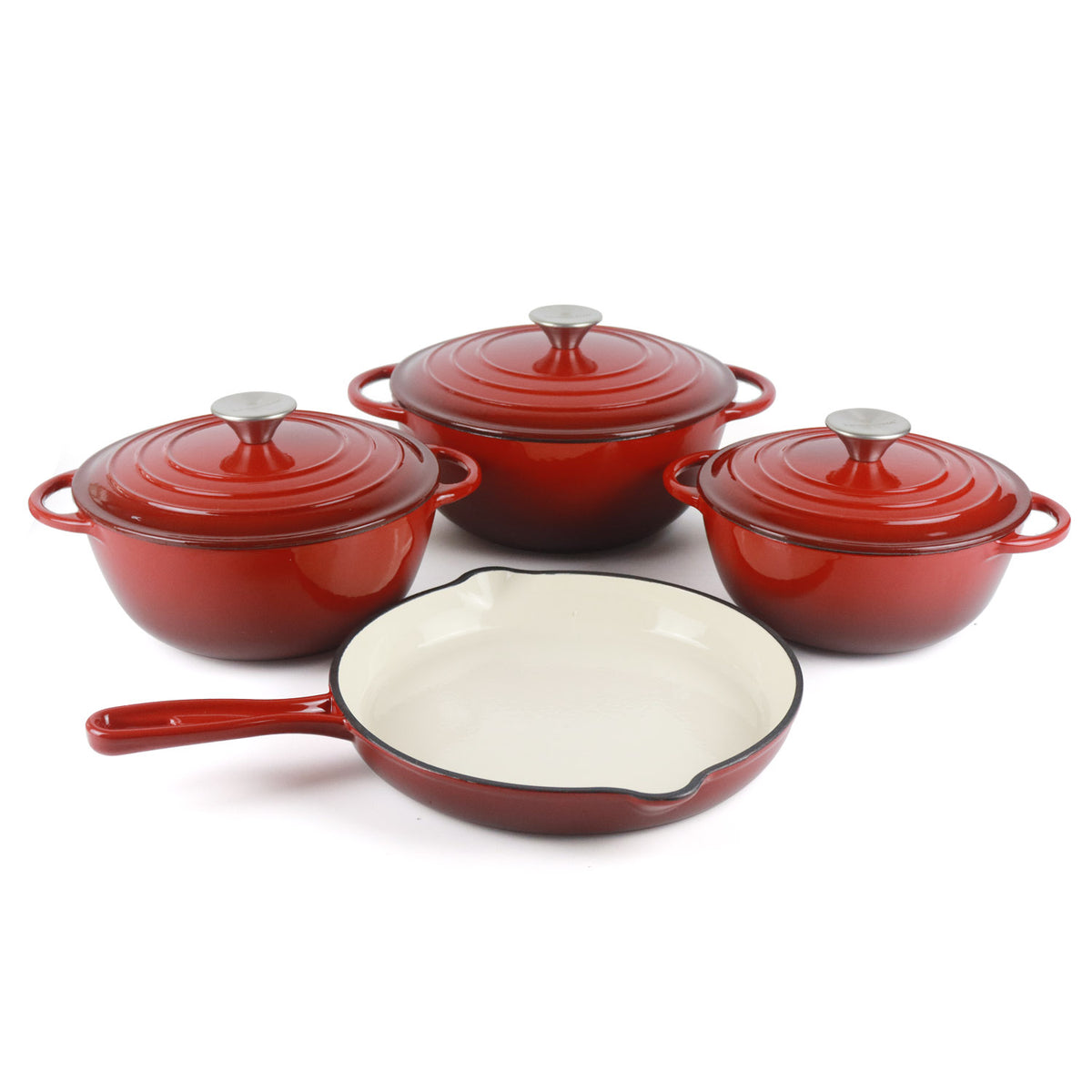 La Cocina 7 Piece African Red Cast Iron Enamel Cookware Set – Big5 ...