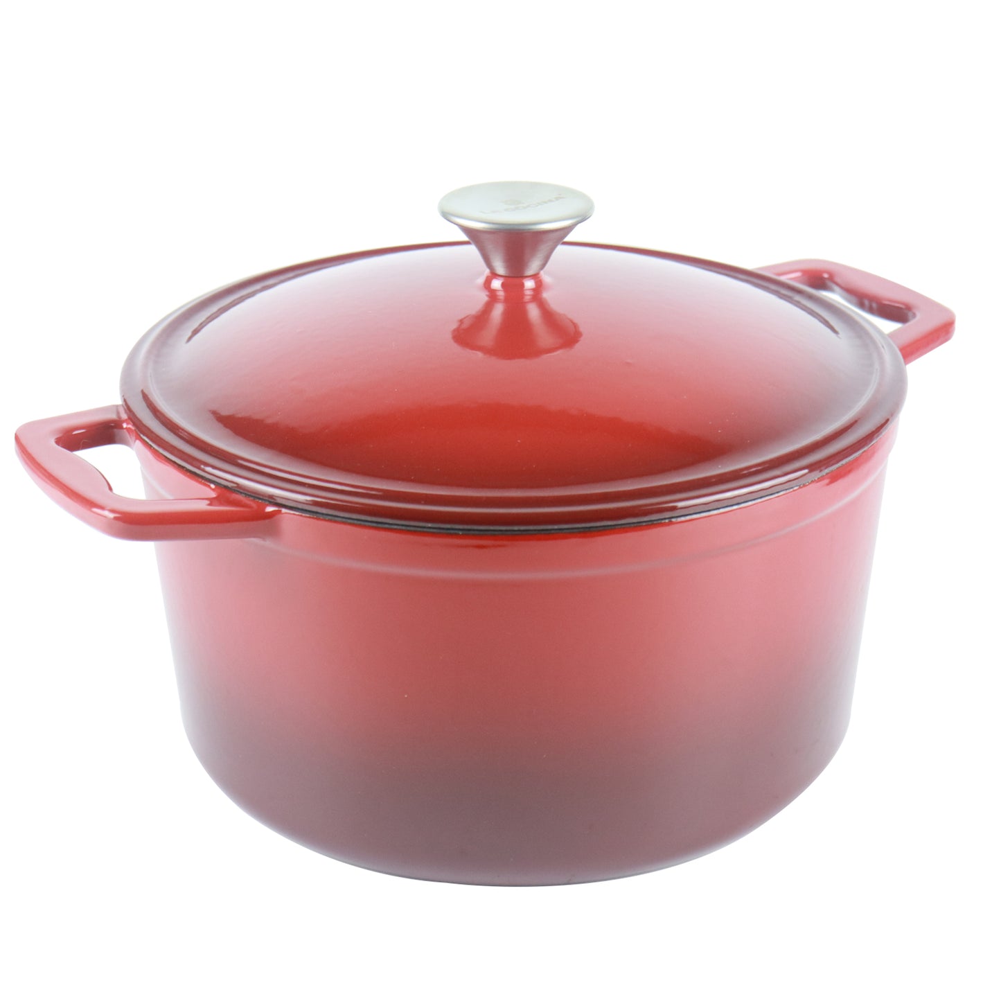 La Cocina 6QT 5.6-Litre Africa Red Cast Iron 26cm Enamelled Round Casserole Pot - Big5 Cookware Factory Shop
