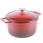 La Cocina 6QT 5.6-Litre Africa Red Cast Iron 26cm Enamelled Round Casserole Pot - Big5 Cookware Factory Shop
