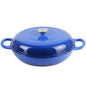 La Cocina 30cm Amazon Blue Cast Iron Shallow Round Casserole Paella Pot - 3.5 Liter - Big5 Cookware Factory Shop
