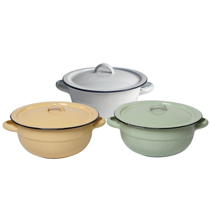 New World Enamel Vegetable Dish Plain/Decorated - Big5 Cookware Factory Shop