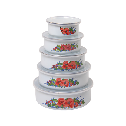 New World Enamel 10PC Storage Bowl Set - Big5 Cookware Factory Shop
