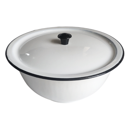 New World Enamel Footed Bowl Plain/Decorated - Big5 Cookware Factory Shop