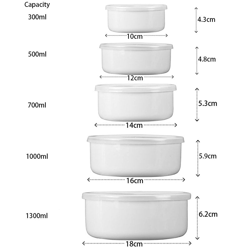 New World Enamel Storage Bowl Set (Randomly Delivered with Different Decorated Patterns) - Big5 Cookware Factory Shop