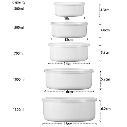 New World Enamel Storage Bowl Set (Randomly Delivered with Different Decorated Patterns) - Big5 Cookware Factory Shop