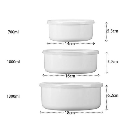 New World Enamel Storage Bowl Set (Randomly Delivered with Different Decorated Patterns) - Big5 Cookware Factory Shop